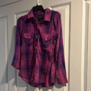 Rails Fuchsia and Purple Plaid Shirt